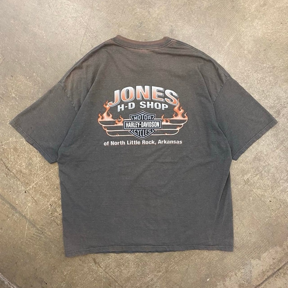 Vintage Harley Davidson Flames Jones Little Rock Arkansas 2000s T-Shirt Size 3XL